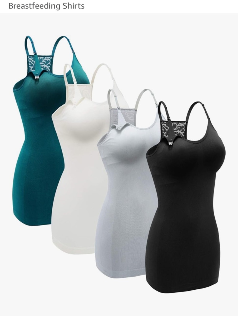 Nursing Black Lace-Back Camisole Tank